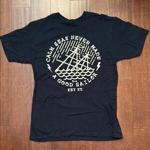 Key Street Navy Graphic Tee, Size Large, New Without Tags